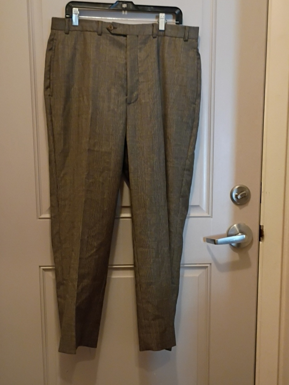 Brooks Brothers Men's Brown Plaid Wool Cashmere Dress Pants Size 36x40